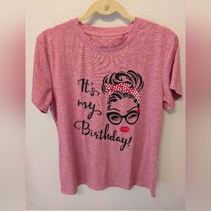It's My Birthday Pink Graphic T-Shirt